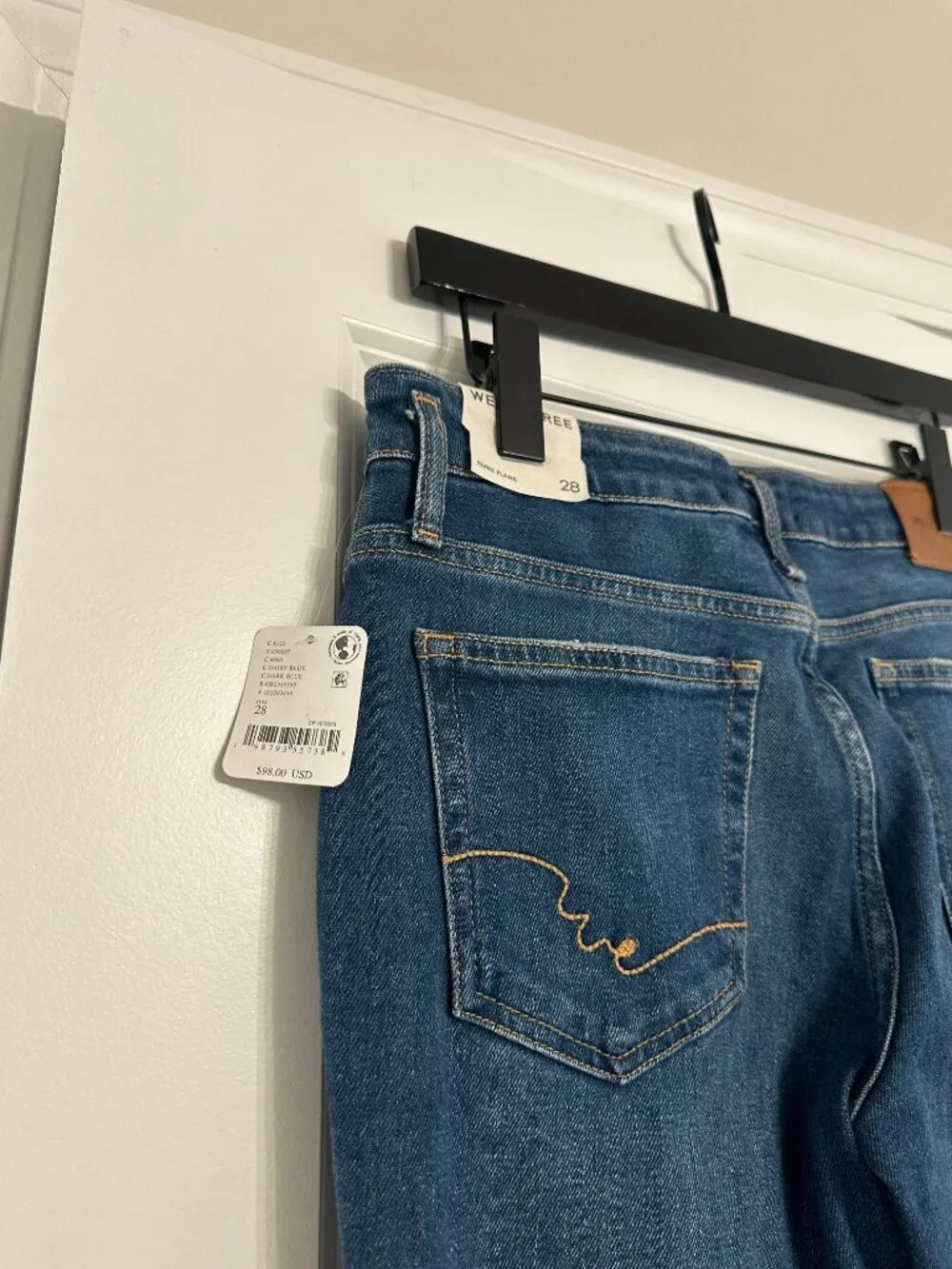 FREE PEOPLE Emre Low-Rise Flare Jeans in Daisy Blue Size US 28 NWT